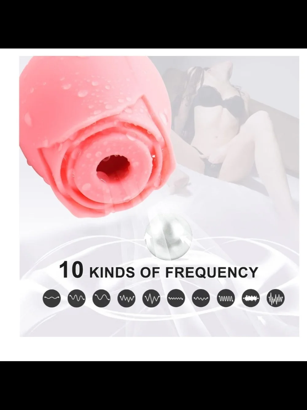 Pink Rose-Shaped Waterproof Personal Massager